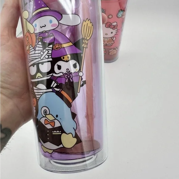 LOT OF 5 Hello Kitty Tumbler Cups New Gift Christmas Halloween Sanrio Cartoon - Picture 9 of 12